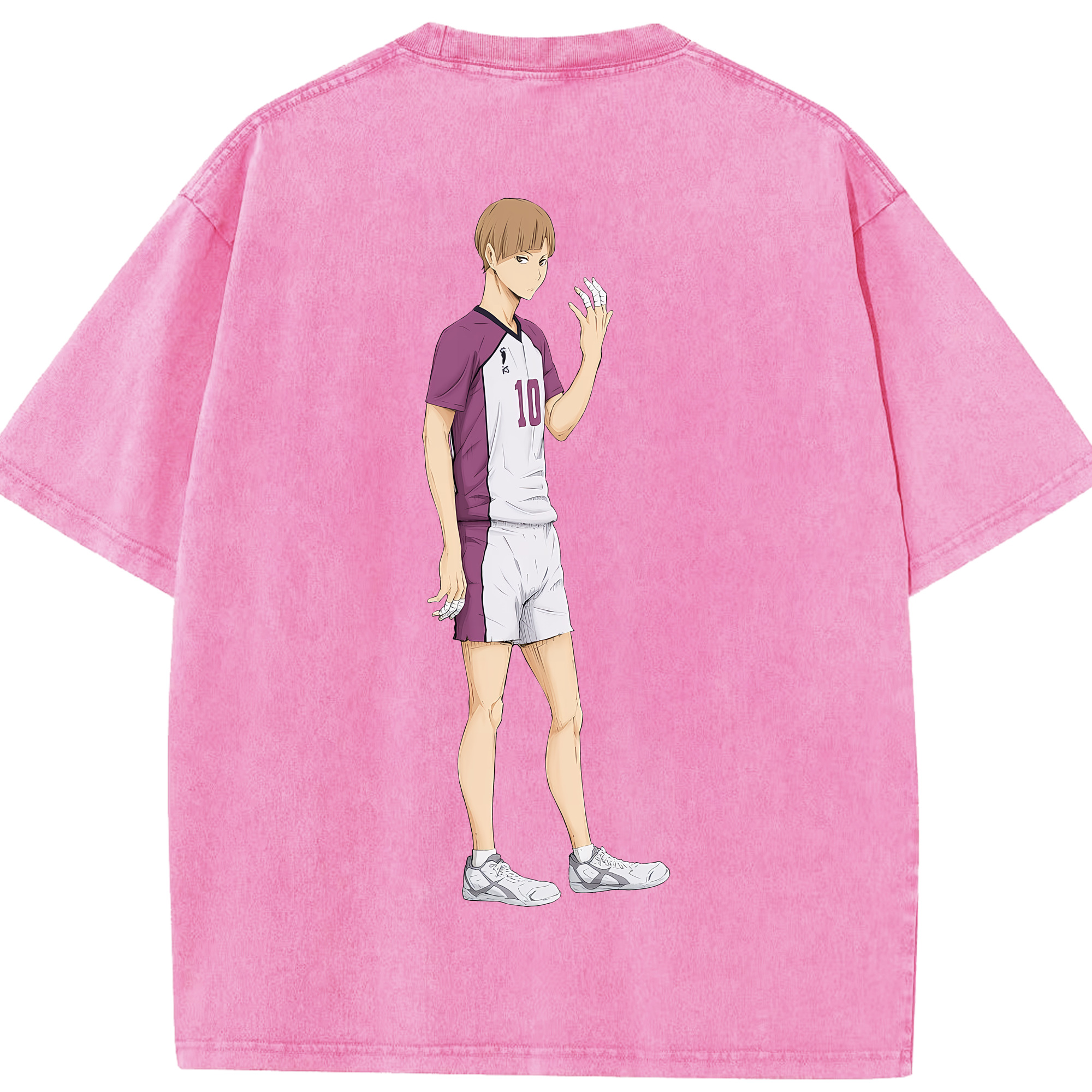 （画像用） ハイキュー!! Haikyu!! 綿100% ヴィンテージ風 半袖Tシャツ（背面プリント）